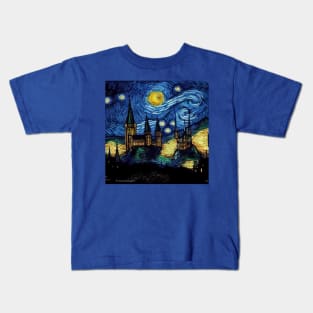 Starry Night Wizarding School Van Gogh Kids T-Shirt